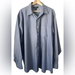 Brooks Brothers Men Button Down Shirt Blue Long Sleeve 100% Cotton Sz XL